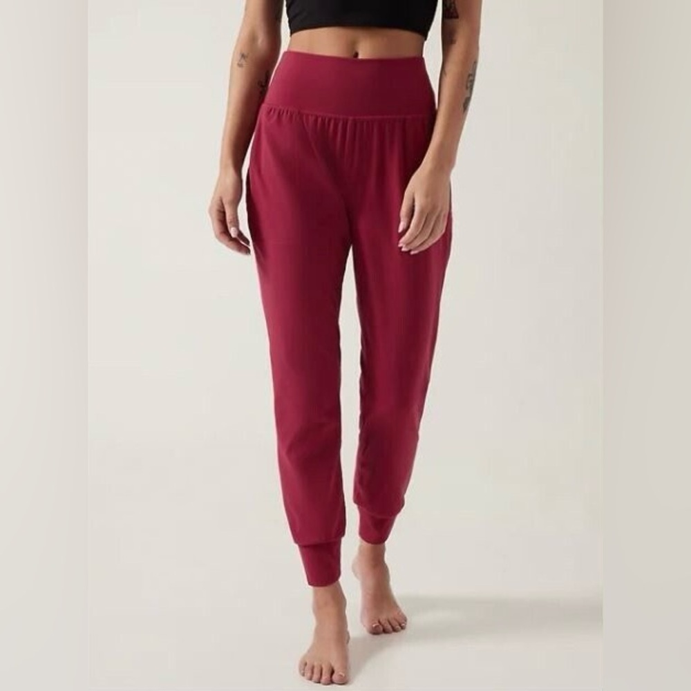 Athleta Burgundy Track Pants